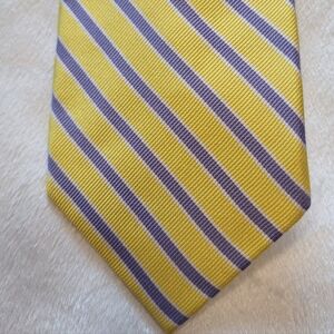 Lands' End Vibrant Yellow and Purple Striped Tie